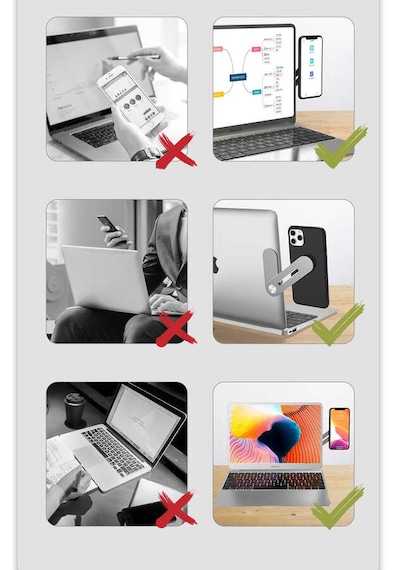 Mobilefix Sj05 Laptop - Monitör Telefon Tutucu-gümüş