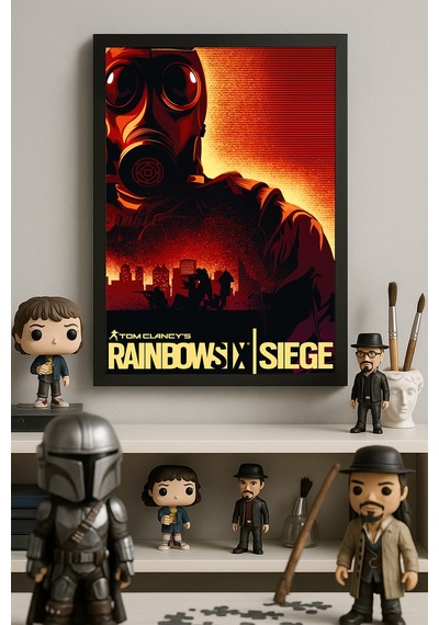 Rainbow Six Siege Siyah Ahşap Çerçeveli Poster, Dekoratif Oyun Duvar Tablosu