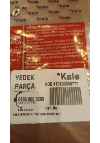 Kale Arka Çerçeve Butonu 8cm Gomme Rez. Beyaz