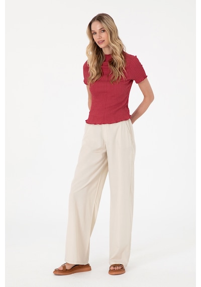 U.S. Polo Assn.  Kadın Taş Loose Fit Kanvas Pantolon 50309122-VR049