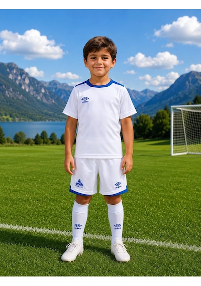 Alexandergardi Çocuk Futbol Ve Antreman Şortu Mavi - Beyaz