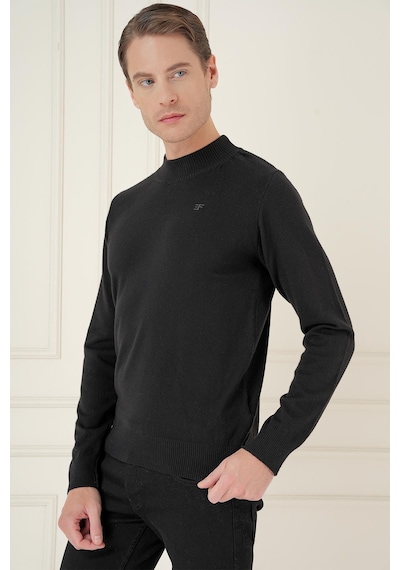 Efor Tr 876 Slim Fit Siyah Klasik Triko Siyah