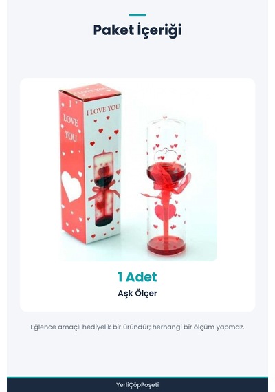 Aşk Ölçer Eğlenceli Hediyelik Ürün 16 Cm Standart