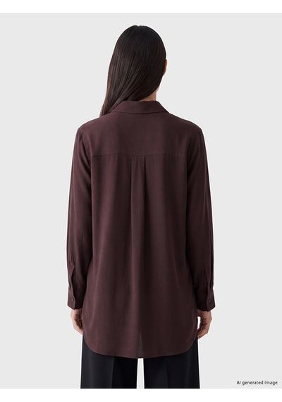 Lcw Everyday Kahverengi Gabardin Kadın Gömlek Tunik