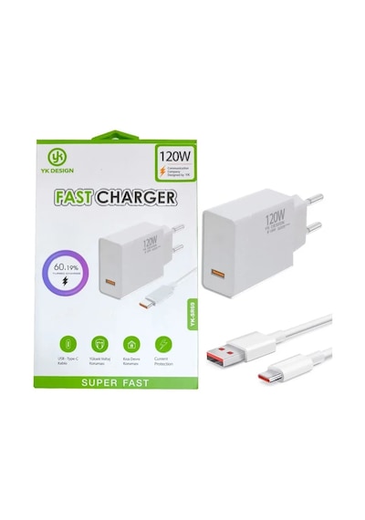 120w Süper Hızlı Şarj Cihazı - Usb Type-c Standart