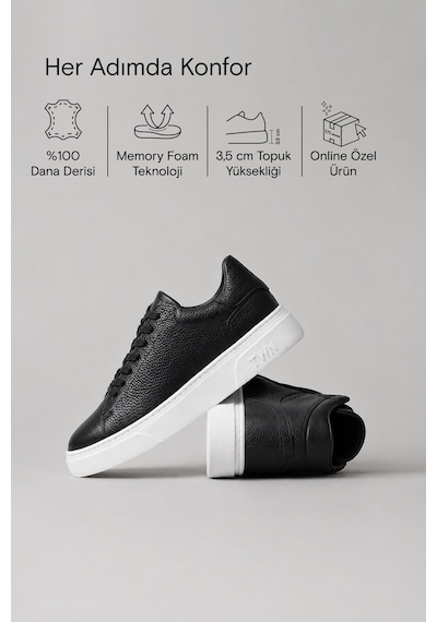 Twn Siyah Kalın Beyaz Tabanlı Bağcıklı Sneaker Ayakkabi 6ec092ort900m Çok Renkli