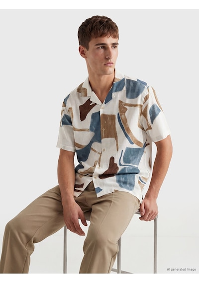 Lcw Vision Ekru Regular Fit Desenli Erkek Gömlek