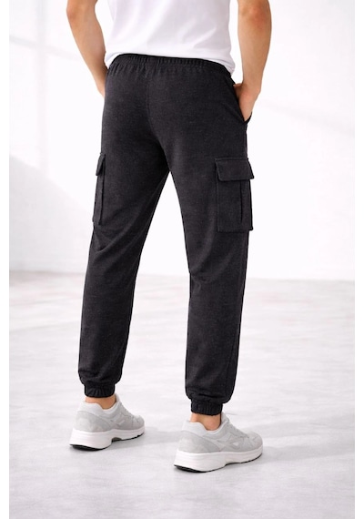 Novalisse Erkek Jogger Eşofman Altı Kargo Cepli Lastikli Paça Spor Pantolon - Füme Çoklu Renk