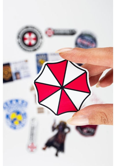 Resident Evil Umbrella Corp Temalı Sticker Paketi 14 Parça Kaliteli Su Geçirmez Etiket Seti Çok Renkli