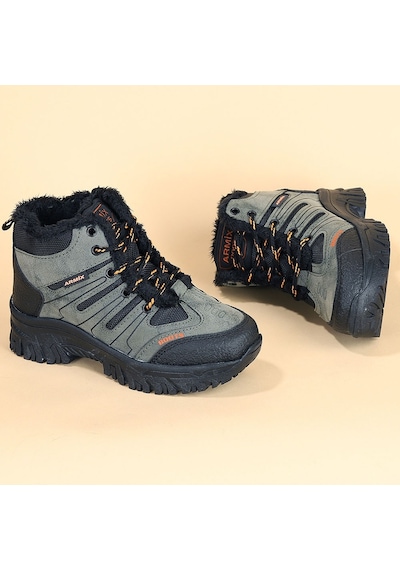 23 Outdoor Çocuk Bot Ayakkabı İçi Kürklü 26-35 Haki