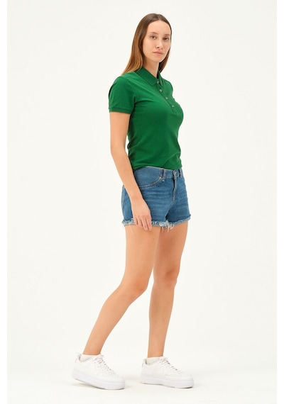 Msw Kadın Kısa Kollu Regular Fit Polo Yaka T-shirt Btg Yeşil