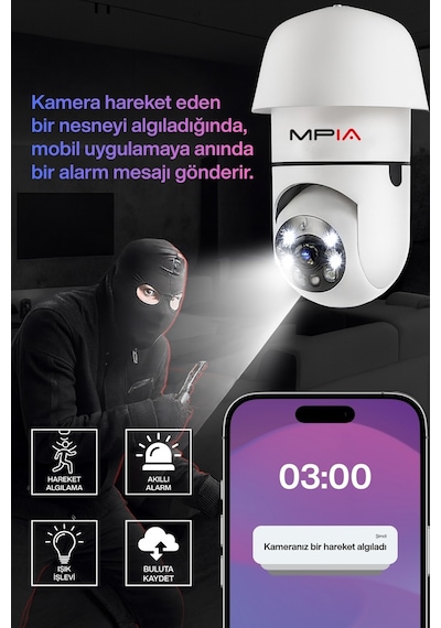 Wifi 360 Panoramik Ampul Kamera Gece Görüş Ses Akıllı Hareket Algılayıcı Güvenlik Kamerası Wifi 360 Panoramik Ampul Kamera Gece Görüş Ses Akıllı Hareket Algılayıcı Güvenlik Kamerası