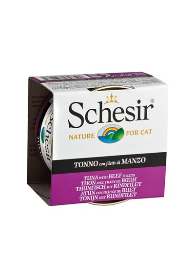 Schesir Ton Balıklı Sığır Etli Yetişkin Kedi Konservesi 85 Gr X 6 Adet