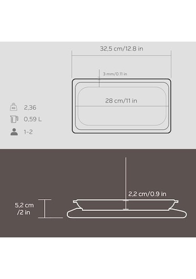 Döküm Servis Tabağı, 30x15 Cm Ahşap Altlı - Lv As 172 Açık Gri