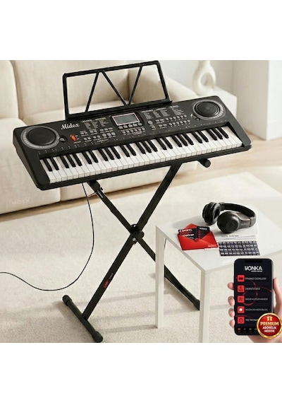 Midex Ps-1500bk-st Başlangıç Seviye 61 Tuşlu Org Stand Seti Siyah