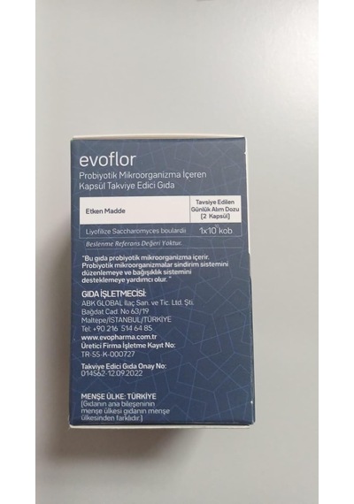 Evoflor Probiyotik Takviye 10 Kapsül 10 Milyar Cfu