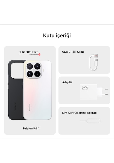 Xiaomi 17T 5G 12 GB 512 GB (Xiaomi Türkiye Garantili) Mor + Xiaomi Pad 2 8 GB 256 GB 11.2" Wi-Fi Tablet Gri