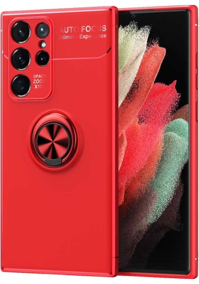 Galaxy S22 Ultra Kılıf Zore Ravel Yüzüklü Silikon Kılıf