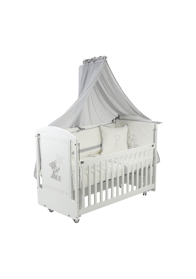 Meltem Kids Sweet Bear Anne Yanı Ahşap Sallanır Beşik 60x120 Cm Beyaz-bear Beyaz