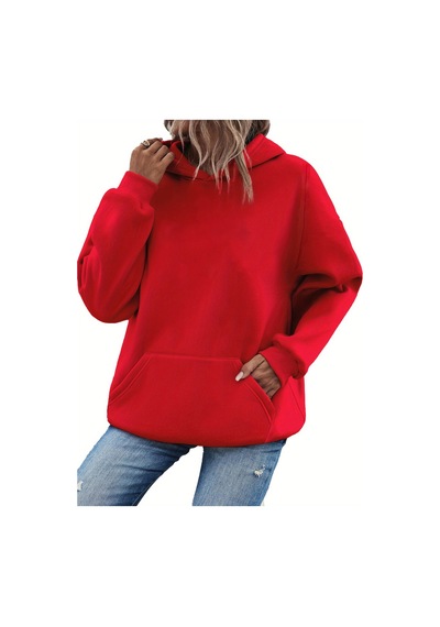 Uyguntarz Unisex Be Your Self Baskılı Tasarım Oversize Sweatshirt Kırmızı