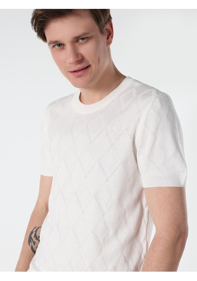Colin's Regular Fit Bisiklet Yaka Beyaz Erkek Kazak CL1064502_Q1.V1_OFW