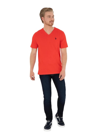 U.S. Polo Assn. Erkek V Yaka T-shirt Kırmızı