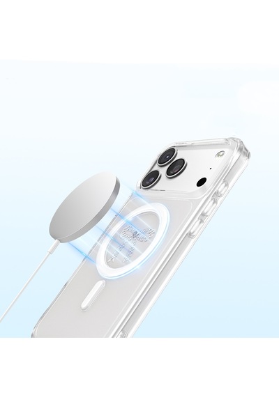 İphone 18 Pro Max Uyumlu Kılıf M-safe Şarj Özellikli Zore Paris Mova Sert Pc Kapak Şeffaf
