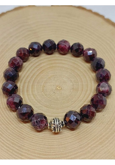 Sirius Serisi Lal Granat Garnet Taşı 10mm Unisex Bileklik 52 Çok Renkli