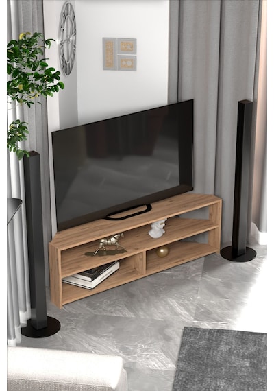 Tv Sehpası Köşe Tv Ünitesi Ceviz Kahverengi