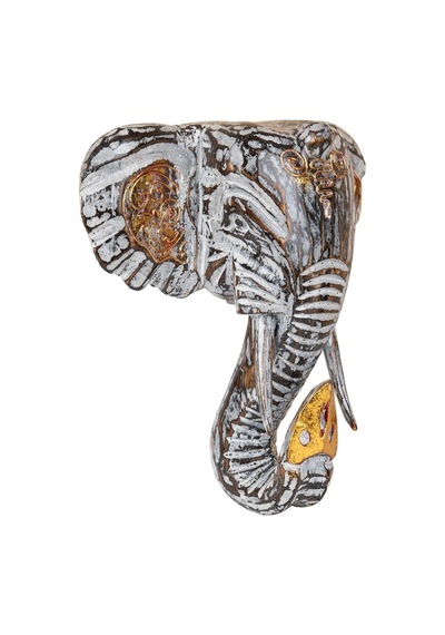 Dekoratif Ahşap Fil Objesi El Yapımı Doğal Tasarım 21 Cm X 21 Cm-89