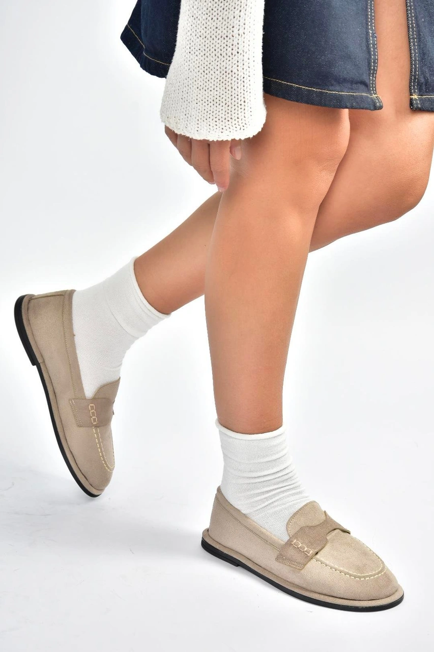 Fox Shoes V846872102 Vizon Süet Günlük Kadın Ayakkabı Vizon-süet