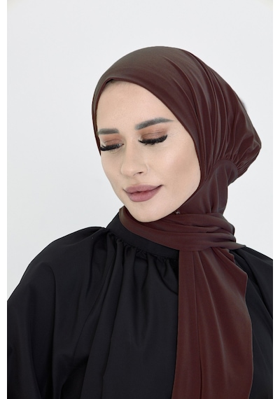 Hürrem Bone Kahve Pratik Hazır Geçmeli Tesettür Bone Sandy Boyunluklu Çıtçıtlı 2505 14 Kahve