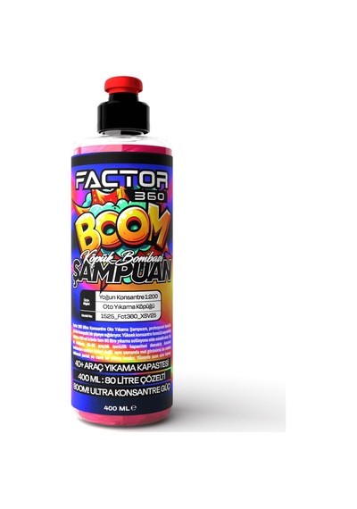 Factor 360 Boom Yoğun Konsantre Oto Yıkama Şampuanı 400 Ml