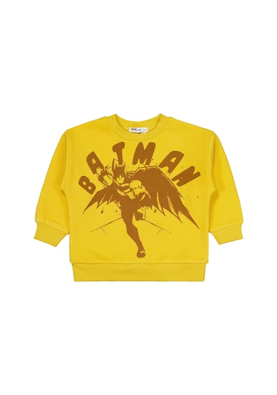 Batman Karartma Baskılı 2-5 Yaş Sweatshirt - Sarı