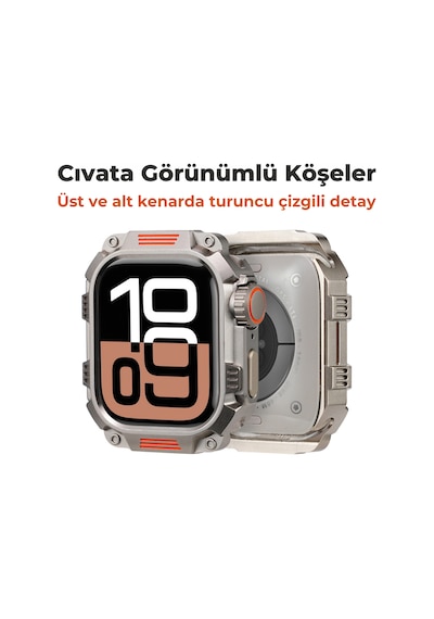 Watch Ultra 49 Mm İle Uyumlu Metal Saat Koruyucu Kılıf Zırh Tasarım Kasa