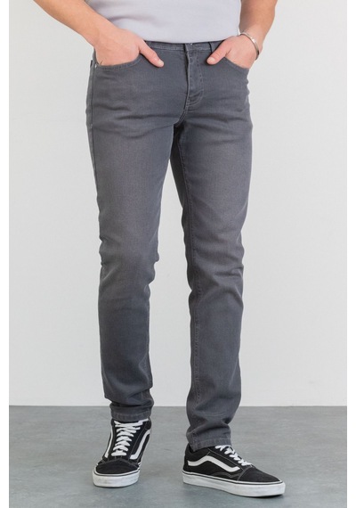 HLT Jeans Erkek Koyu Gri Taşlamalı Slim Fit Likralı Jean Kot Pantolon Jack
