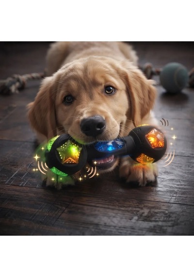 Ers Kemik Tasarımlı Köpek Isırma Oyuncağı - Sesli - Işıklı