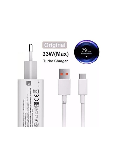 Mı Xiaomi Şarj Aleti 33 Watt Note 8/9/10 Hızlı Şarj Aleti Başlık+kablo Set 33 W Turbo
