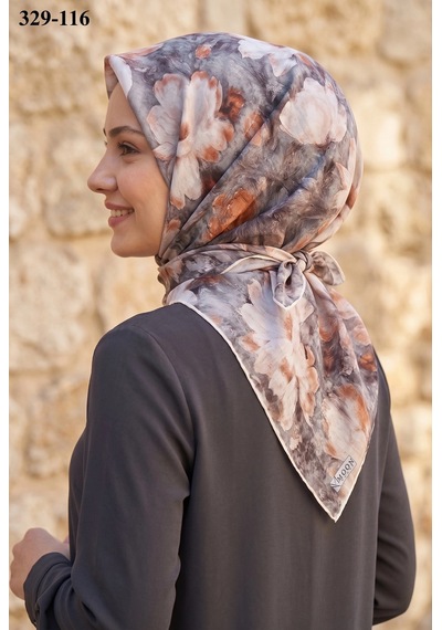 Moonscarfs Moonscarf Soft Pamuk Eşarp Vizon Somon 329-116 Çok Renkli