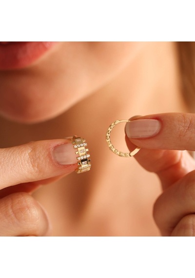 Sembol Gold Meridyen Altın Halka Küpe 1.5 CM