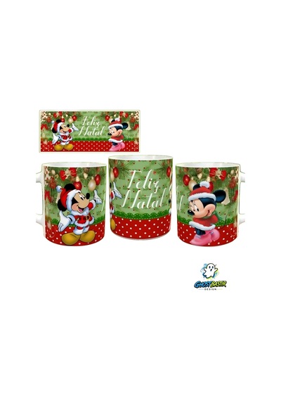 Ghostbastır Design Mickey Ve Minnie Noel Yılbaşı Kupa Bardak Tek Adet K0612 çok renkli