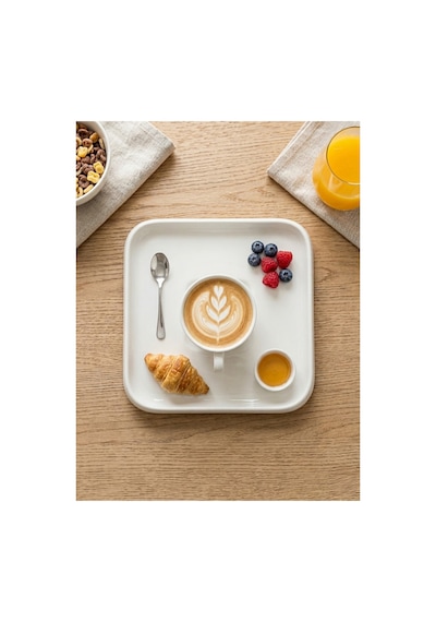 4 Adet Porselen Sunum Tabağı 23 Cm Lüks Kahvaltı Ve Servis Tabağı Seti Kırık Beyaz - 890497519 Kırık Beyaz