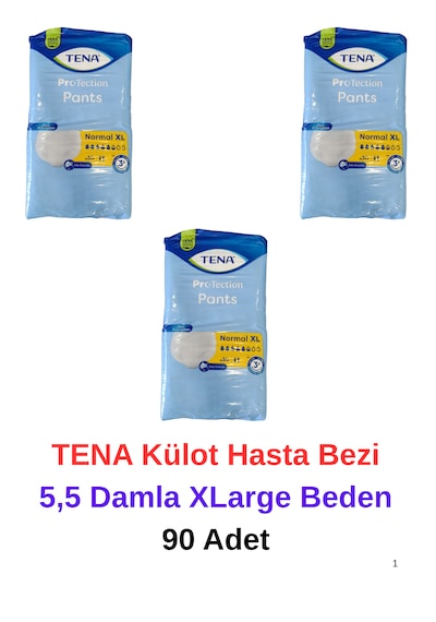 Tena Külot Hasta Bezi Normal 5,5 Damla Xlarge Beden - 90 Adet XL