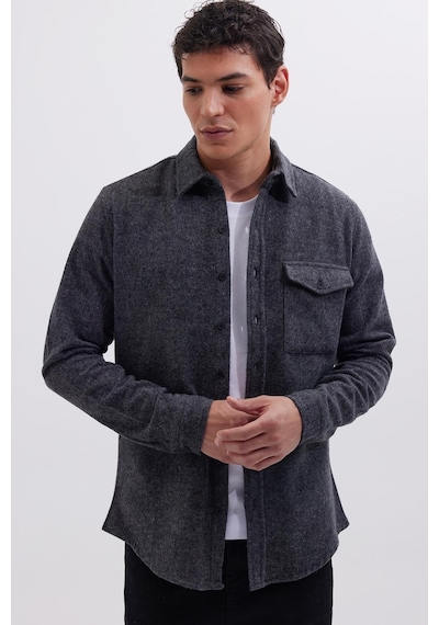 Tudors Erkek Slim Fit Tek Cep Kapaklı Düz Oduncu Spor Koyu Gri Gömlek-41547 Koyu Gri Tudors Erkek Slim Fit Tek Cep Kapaklı Düz Oduncu Spor Koyu Gri Gömlek-41547 Koyu Gri