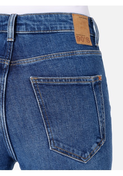 Colins Rahat Kesim Yüksek Bel Daralan Paça Denım Kadın Pantolon Cl1067221 Mavi