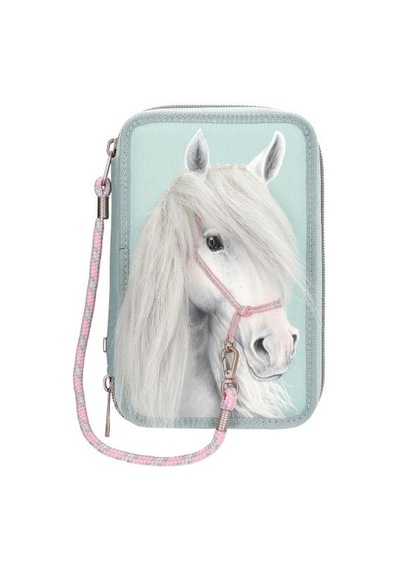 Miss Melody 3 Katlı İçi Dolu Kalem Çantası Horse Head Application 13692 Çok Renkli