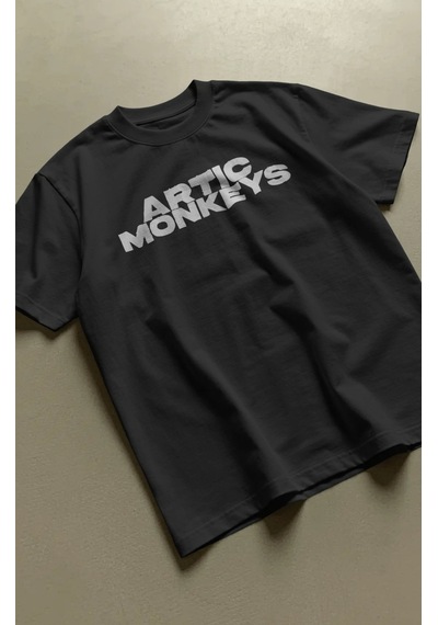 Arctic Monkeys Rock Metal Müzik Grubu Baskılı Unisex Oversize Pre Siyah