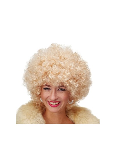 Kıvırcık Afro Altın Renk Peruk 1 Adet Parti Aksesuarı