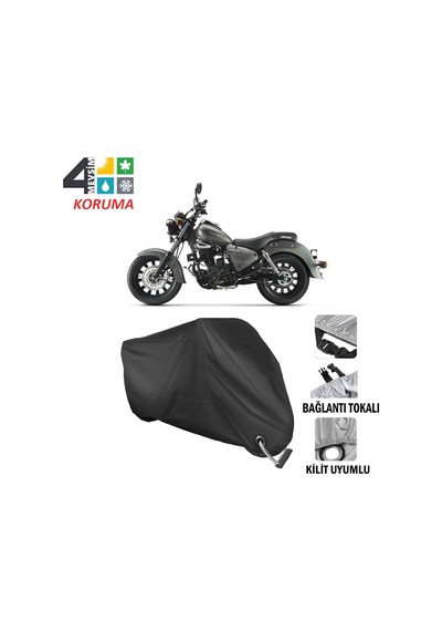 Keeway Land Cruiser 250 Motosiklet Brandası ( Kilit Uyumlu - Siya
