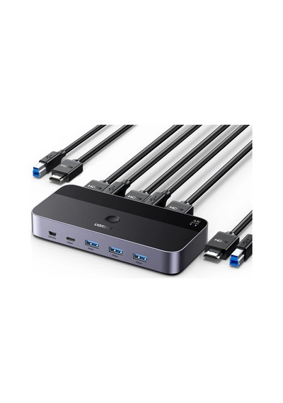 Ugreen 4k/60hz Hdmı 2.1 Switch 2-in-1, 1xmini-usb, 1xusb-c, 3xusb-a, 1xhdmı Out, 2x Usb-b, 2xhdmı In, 15707